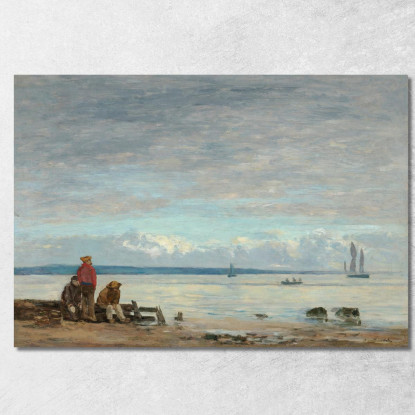 Honfleur – Pescatori Sulla Spiaggia Eugène Boudin ebd54 quadro stampato su tela