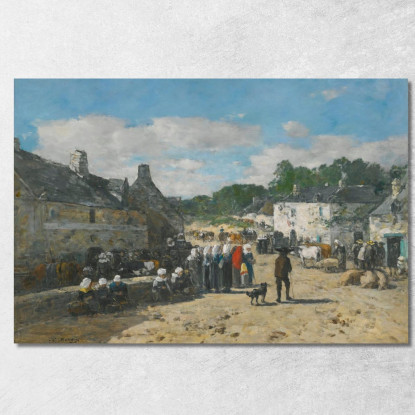 Giorno Di Fiera In Bretagna Eugène Boudin ebd57 quadro stampato su tela