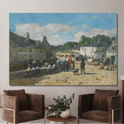 Giorno Di Fiera In Bretagna Eugène Boudin ebd57 quadro stampato su tela