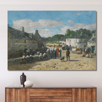 Giorno Di Fiera In Bretagna Eugène Boudin ebd57 quadro stampato su tela