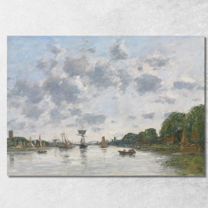 La Mosa A Dordrecht Eugène Boudin ebd59 quadro stampato su tela
