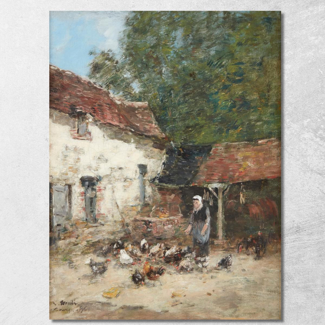 Il Beccare Delle Galline Eugène Boudin ebd61 quadro stampato su tela