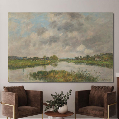 Il Ramo Morto Del Fiume A Deauville Eugène Boudin ebd63 quadro stampato su tela