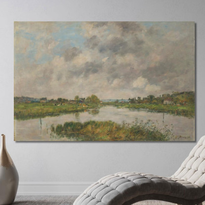 Il Ramo Morto Del Fiume A Deauville Eugène Boudin ebd63 quadro stampato su tela