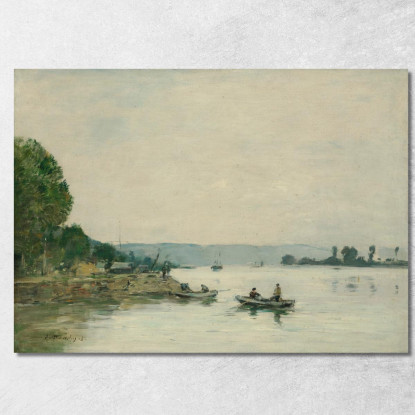 La Senna A Caudebec-En-Caux Eugène Boudin ebd64 quadro stampato su tela