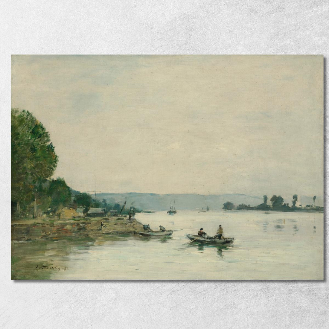 La Senna A Caudebec-En-Caux Eugène Boudin ebd64 quadro stampato su tela