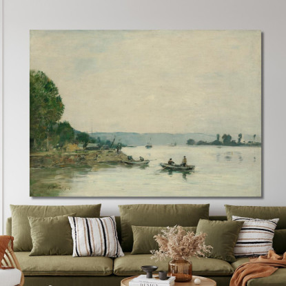 La Senna A Caudebec-En-Caux Eugène Boudin ebd64 quadro stampato su tela