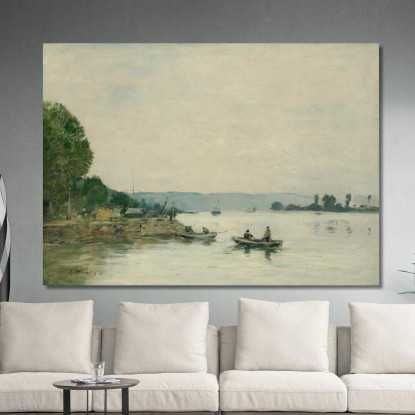 La Senna A Caudebec-En-Caux Eugène Boudin ebd64 quadro stampato su tela