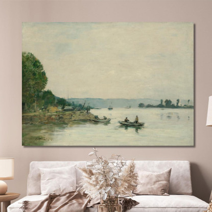 La Senna A Caudebec-En-Caux Eugène Boudin ebd64 quadro stampato su tela