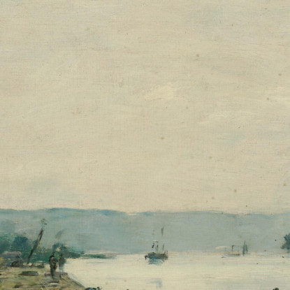La Senna A Caudebec-En-Caux Eugène Boudin ebd64 quadro stampato su tela