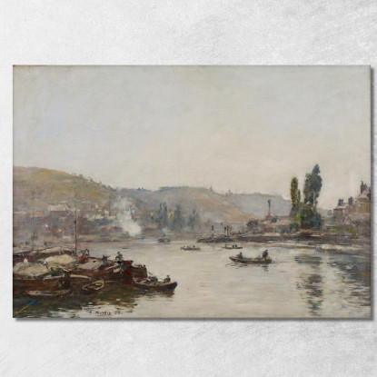 La Senna A Rouen Eugène Boudin ebd65 quadro stampato su tela