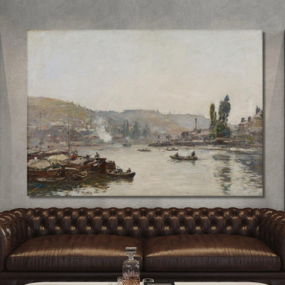 La Senna A Rouen Eugène Boudin ebd65 quadro stampato su tela
