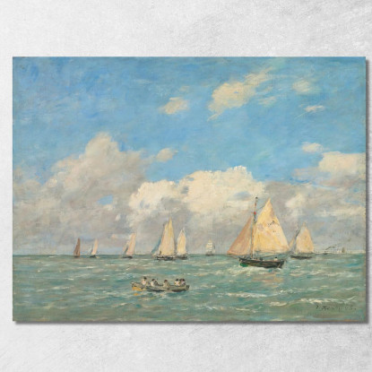 L’Uscita Delle Barche A Trouville Eugène Boudin ebd66 quadro stampato su tela