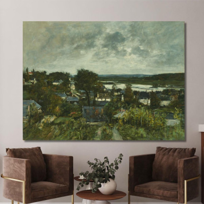 La Touques Vicino A Deauville Eugène Boudin ebd67 quadro stampato su tela