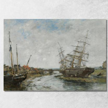 La Touques – Bassa Marea Eugène Boudin ebd69 quadro stampato su tela
