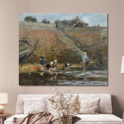 Lavandaie Sulla Riva Di Un Fiume Eugène Boudin ebd71 quadro stampato su tela