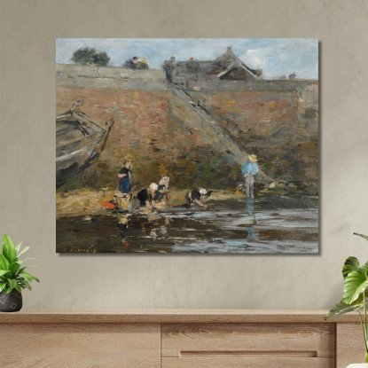 Lavandaie Sulla Riva Di Un Fiume Eugène Boudin ebd71 quadro stampato su tela