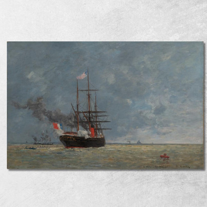 Le Havre – Navi In Mare Aperto Eugène Boudin ebd76 quadro stampato su tela