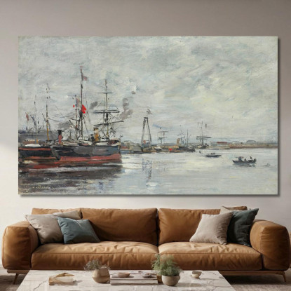 Le Havre – Il Porto Eugène Boudin ebd77 quadro stampato su tela