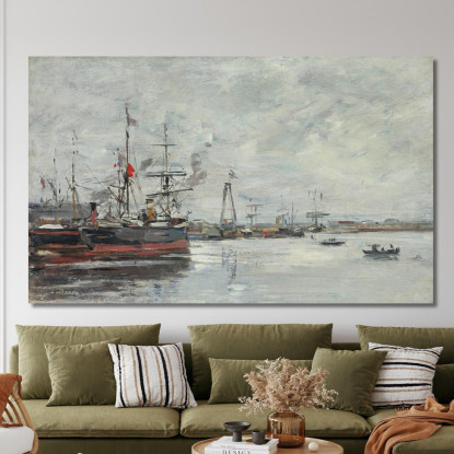 Le Havre – Il Porto Eugène Boudin ebd77 quadro stampato su tela