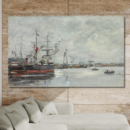 Le Havre – Il Porto Eugène Boudin ebd77 quadro stampato su tela
