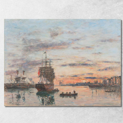 Le Havre – L’Avamporto 2 Eugène Boudin ebd78 quadro stampato su tela