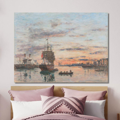 Le Havre – L’Avamporto 2 Eugène Boudin ebd78 quadro stampato su tela