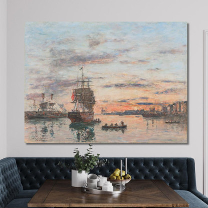 Le Havre – L’Avamporto 2 Eugène Boudin ebd78 quadro stampato su tela