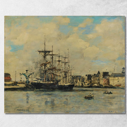 Le Havre – Bacino De La Barre Eugène Boudin ebd83 quadro stampato su tela