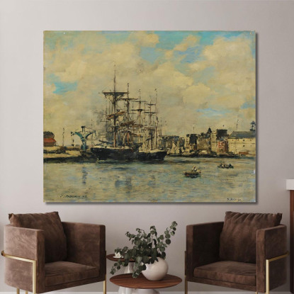 Le Havre – Bacino De La Barre Eugène Boudin ebd83 quadro stampato su tela