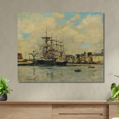Le Havre – Bacino De La Barre Eugène Boudin ebd83 quadro stampato su tela