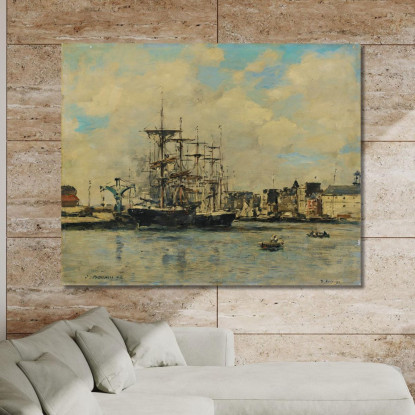 Le Havre – Bacino De La Barre Eugène Boudin ebd83 quadro stampato su tela