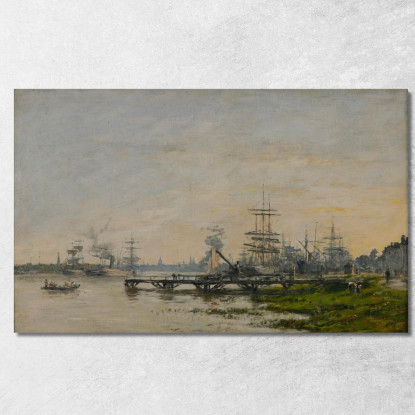 Il Porto Di Bordeaux Visto Dal Molo Di Bacalan Eugène Boudin ebd84 quadro stampato su tela