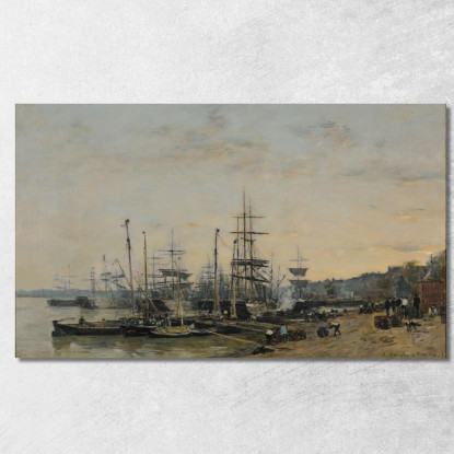 Il Porto Di Bordeaux Visto Dal Molo Dei Chartrons Eugène Boudin ebd85 quadro stampato su tela