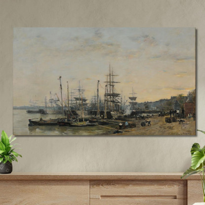 Il Porto Di Bordeaux Visto Dal Molo Dei Chartrons Eugène Boudin ebd85 quadro stampato su tela
