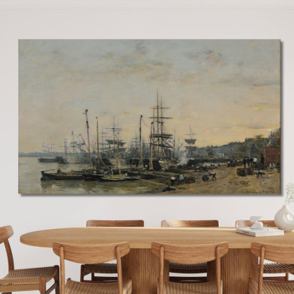 Il Porto Di Bordeaux Visto Dal Molo Dei Chartrons Eugène Boudin ebd85 quadro stampato su tela