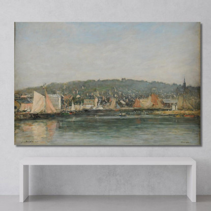 Il Porto Di Trouville Al Mattino Eugène Boudin ebd86 quadro stampato su tela
