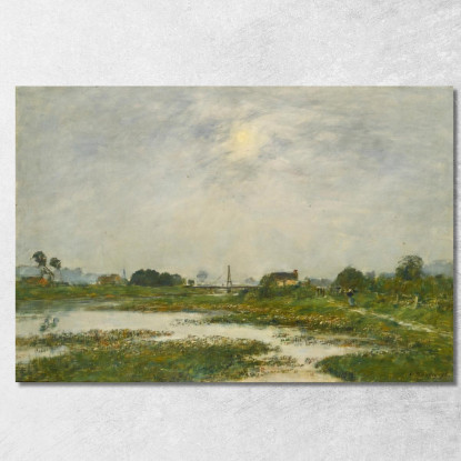 Le Rive Della Touques Durante Le Grandi Maree Eugène Boudin ebd88 quadro stampato su tela