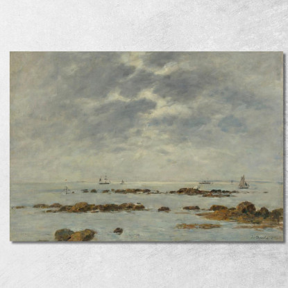 Marina A St. Vaast-La Hougue Manica Eugène Boudin ebd91 quadro stampato su tela