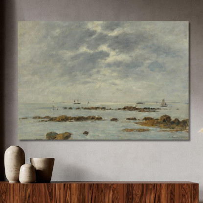Marina A St. Vaast-La Hougue Manica Eugène Boudin ebd91 quadro stampato su tela