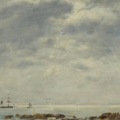 Marina A St. Vaast-La Hougue Manica Eugène Boudin ebd91 quadro stampato su tela