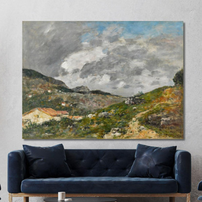 Montagne Nei Dintorni Di Nizza Eugène Boudin ebd92 quadro stampato su tela