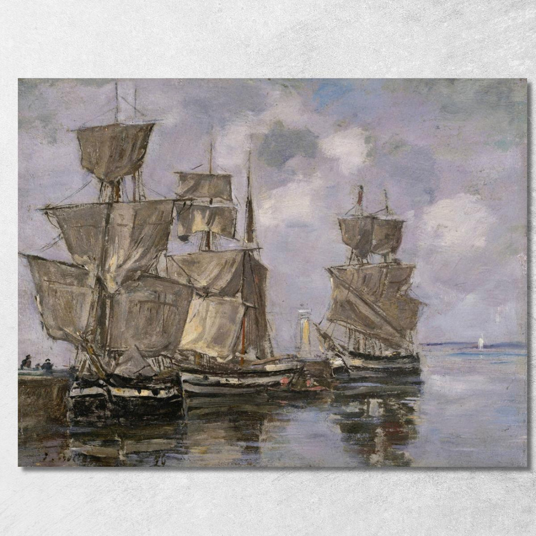 Navi Nel Porto Di Honfleur Eugène Boudin ebd95 quadro stampato su tela
