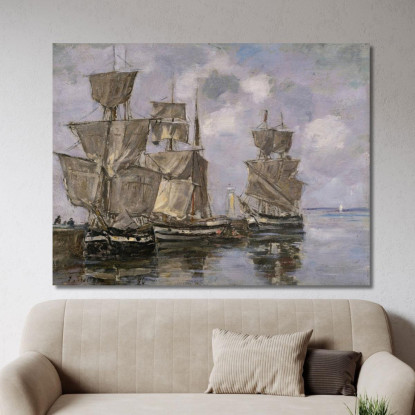Navi Nel Porto Di Honfleur Eugène Boudin ebd95 quadro stampato su tela