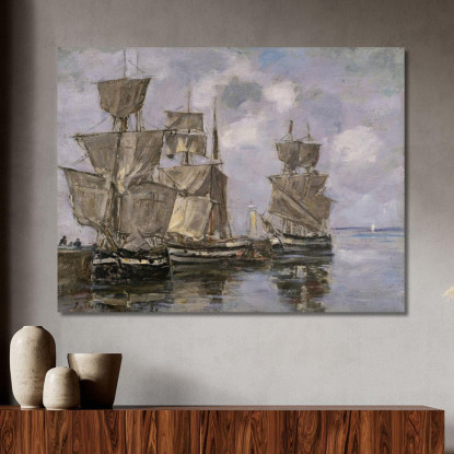 Navi Nel Porto Di Honfleur Eugène Boudin ebd95 quadro stampato su tela