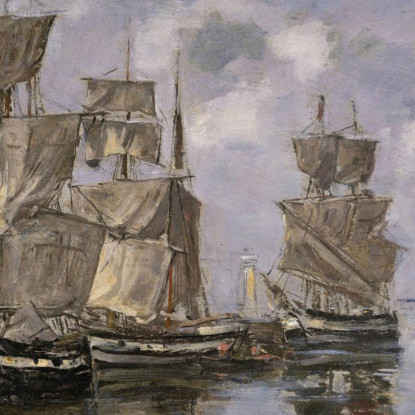 Navi Nel Porto Di Honfleur Eugène Boudin ebd95 quadro stampato su tela