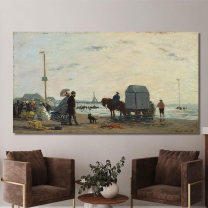 Sulla Spiaggia A Trouville Eugène Boudin ebd96 quadro stampato su tela