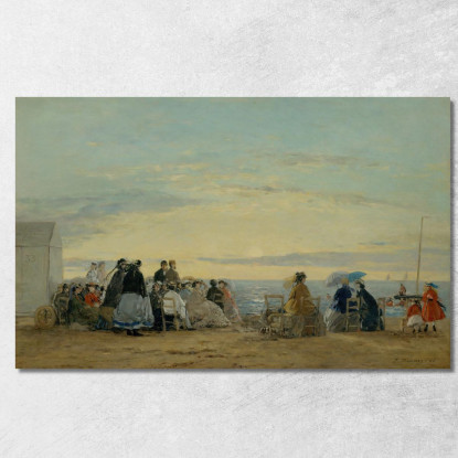Sulla Spiaggia Al Tramonto Eugène Boudin ebd98 quadro stampato su tela