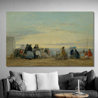 Sulla Spiaggia Al Tramonto Eugène Boudin ebd98 quadro stampato su tela