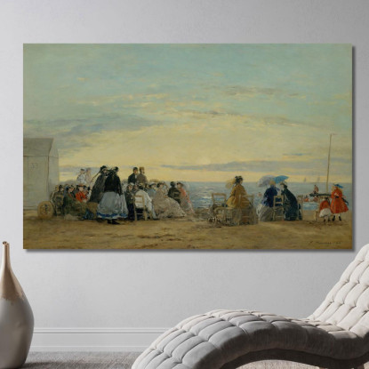 Sulla Spiaggia Al Tramonto Eugène Boudin ebd98 quadro stampato su tela